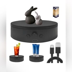 Black Rotating Display Stand with USB and Battery Options